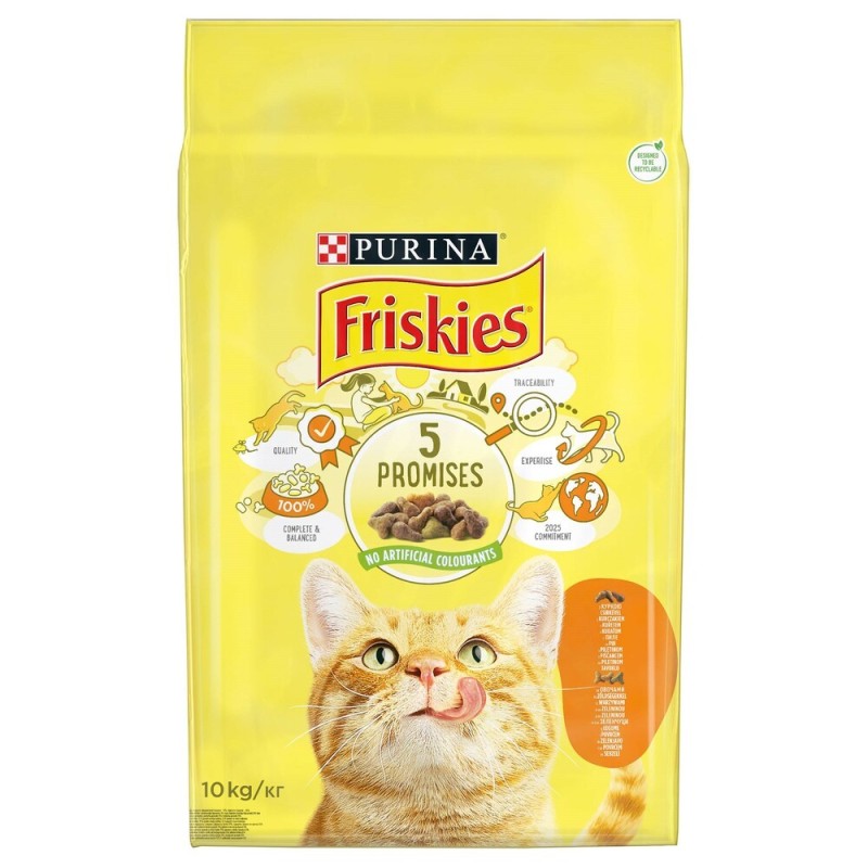 Friskies Сухий корм для дорослих кішок з куркою та овочами