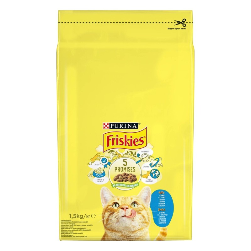 Friskies Сухий корм для дорослих кішок з лососем та овочами