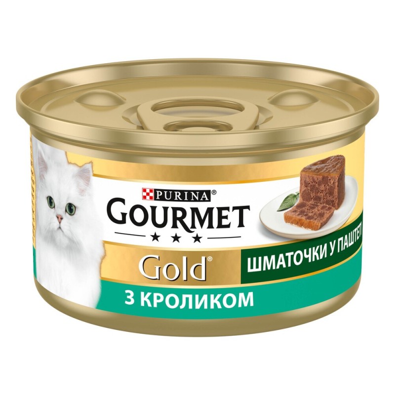 Gourmet Gold Консерви для дорослих кішок з кроликом шматочки в паштеті