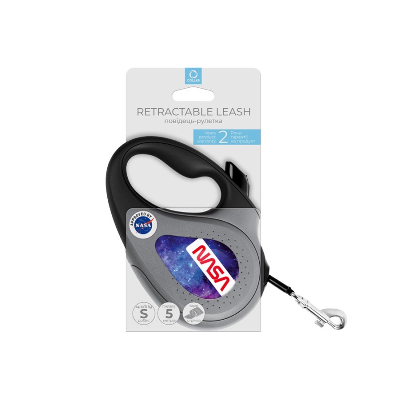 Collar WAUDOG Roulette Leash Поводок-рулетка для собак с рисунком NASA21