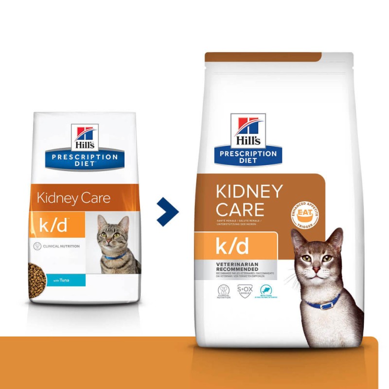 Hills Prescription Diet Feline k/d Kidney Care Tuna Лечебный корм для взрослых кошек при заболеваниях почек с тунцом
