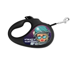 Collar WAUDOG Roulette Leash Поводок-рулетка для собак с рисунком Космос Ракетостроение