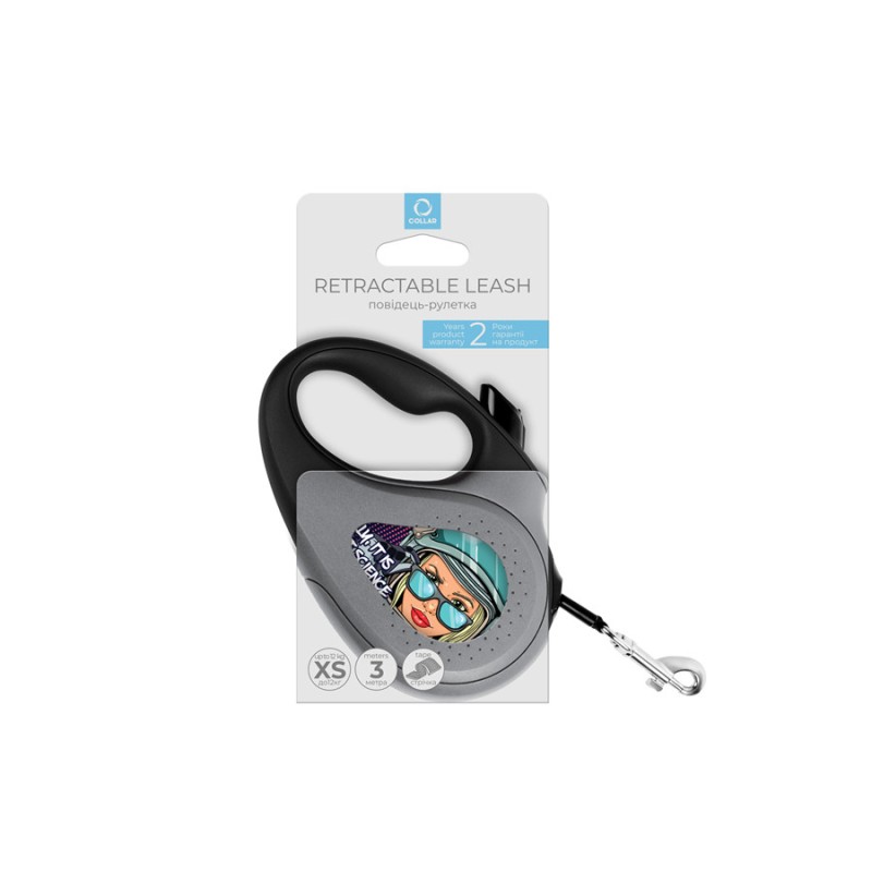 Collar WAUDOG Roulette Leash Повідець-рулетка для собак з малюнком Космос Ракетобудування