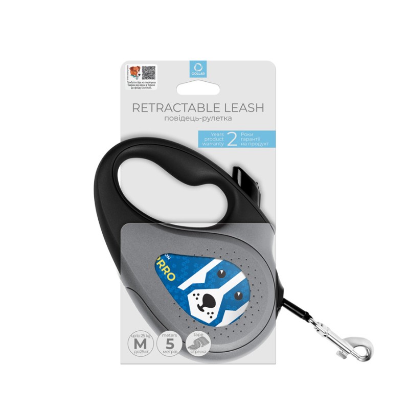 Collar WAUDOG Roulette Leash Поводок-рулетка для собак с рисунком Патрон