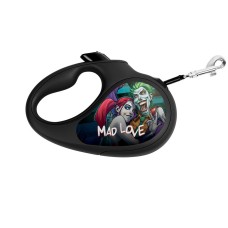 Collar WAUDOG Roulette Leash Поводок-рулетка для собак с рисунком Сумашедшая любовь