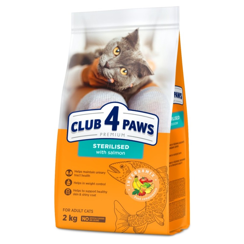 Club 4 Paws Premium Sterilised Salmon Сухий корм для стерилізованих кішок з лососем
