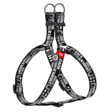 Collar Waudog Nylon Шлея для собак нейлоновая c QR паспортом пластиковая пряжка-фастекс Темный рыцарь