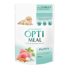 Optimeal Puppy Dog Turkey and Carrot Консервы для щенков с индейкой и морковкой в соусе