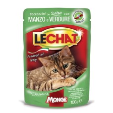 Monge Lechat Cat Wet Adult Консервы для взрослых кошек с говядиной с овощами