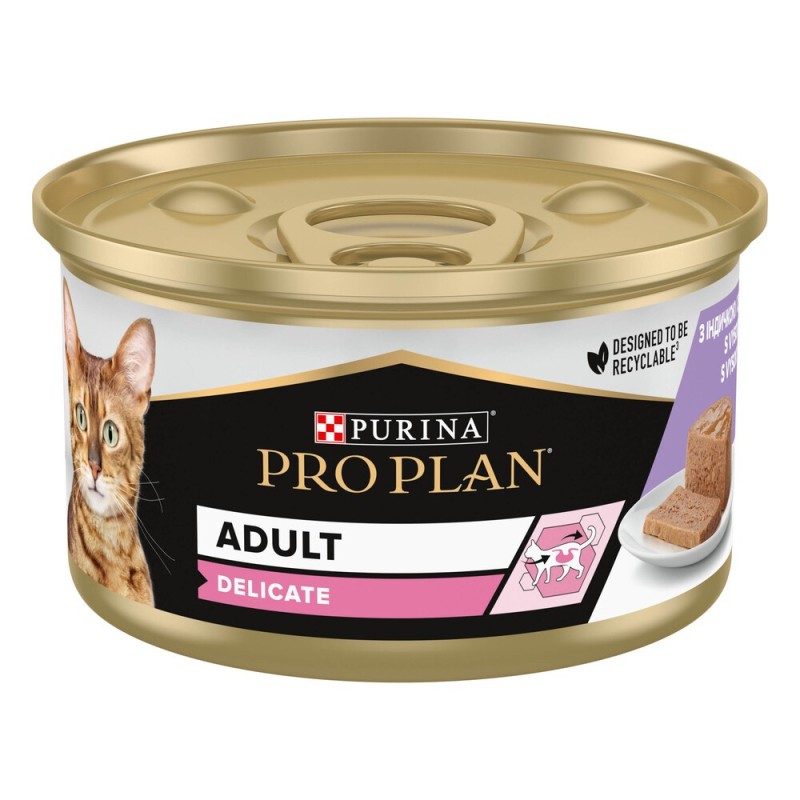 Pro Plan Delicate Консервы для кошек с чувствительным пищеварением мусс с индейкой
