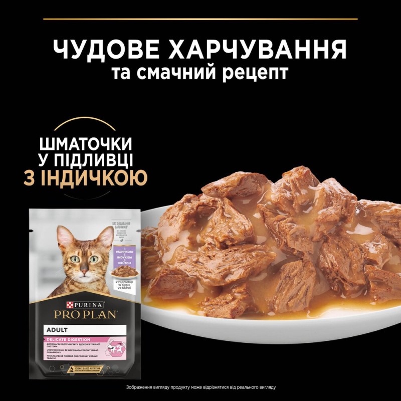 Pro Plan Nutrisavour Delicate Консервы для кошек с чувствительным пищеварением c индейкой кусочки в подливе