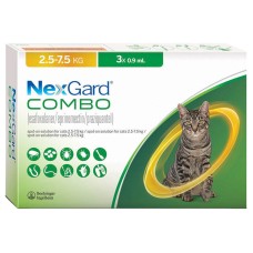 NexGard Combo Спот-он капли на холку от блох клещей и гельминтов для кошек от 2,5 кг до 7,5 кг