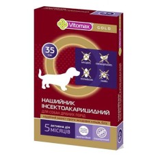 Vitomax Gold Ошейник противопаразитарный от блох и иксодовых клещей для мелких пород собак 35 см