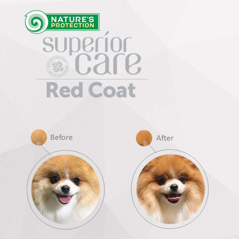 Natures Protection Dog Adult Superior Care Red Coat Grain Free Mini Breeds Беззерновой корм для взрослых собак мелких пород с рыжим окрасом с лососем