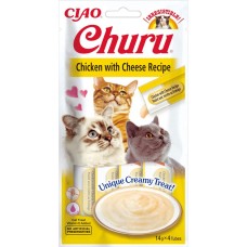 INABA Churu Жидкое лакомство для кошек сливочный мусс с курицей и сыром