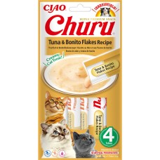 INABA Churu Жидкое лакомство для кошек сливочный мусс с тунцом и хлопьями бонито