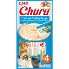 INABA Churu Жидкое лакомство для кошек сливочный мусс с тунцом и гребешками