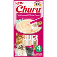 INABA Churu Жидкое лакомство для кошек сливочный мусс с тунцом и креветками