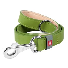 Collar Waudog Classic Поводок для собак кожаный салатовый