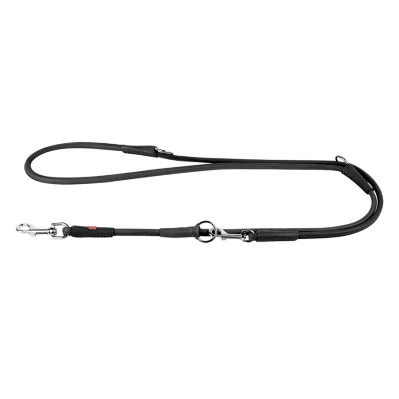 Collar Waudog Soft Поводок перестежка для собак кожаный черный