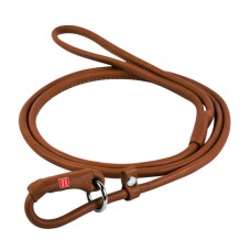 Collar Waudog Soft Поводок удавка для собак кожаный круглый коричневый 135 см