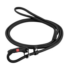 Collar Waudog Soft Поводок удавка для собак кожаный круглый черный 183 см