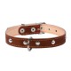 Collar Ошейник для собак кожаный двойной с украшениями коричневый