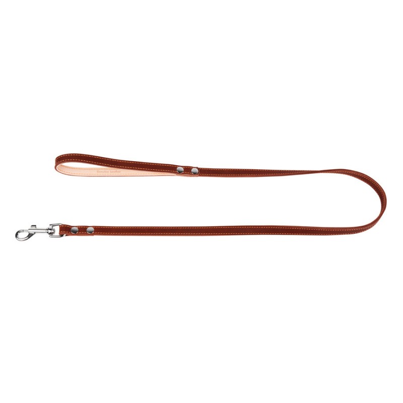 Collar Поводок двойной с прошивкой коричневый