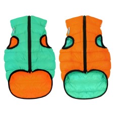 Collar AiryVest Lumi Двусторонняя куртка светящаяся для собак салатово-оранжевая