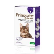 Prinocate Cat Принокат Капли на холку от блох, клещей и глистов для кошек от 4 до 8 кг