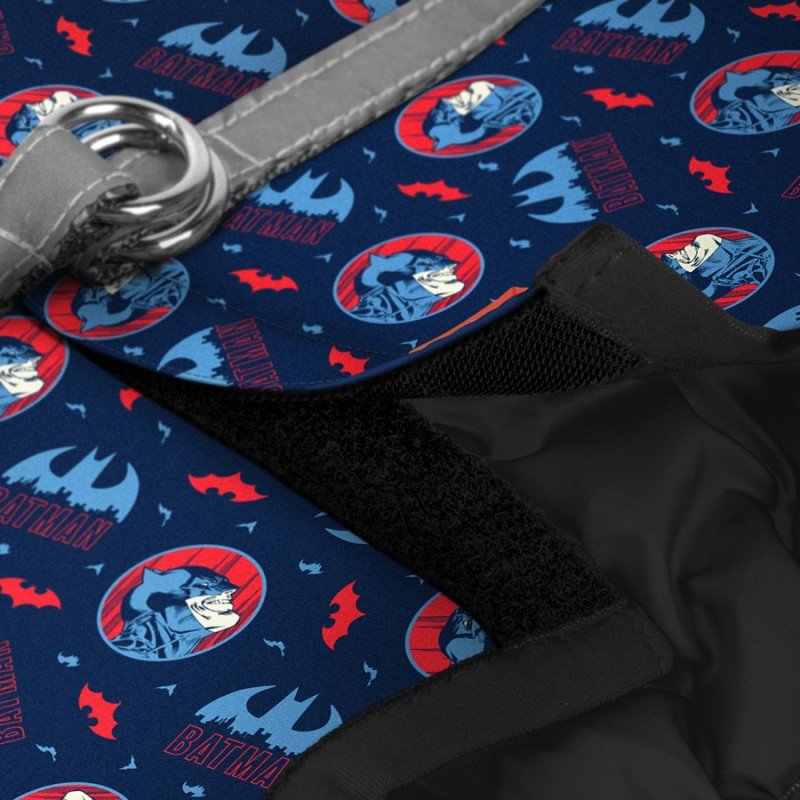 Collar Waudog Clothes Шлея для собак мягкая Бэтмен красно-голубой