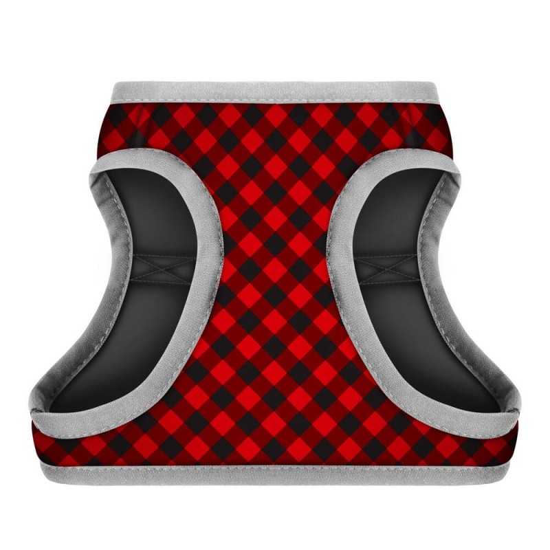 Collar Waudog Clothes Шлея для собак мягкая Шотландка красная