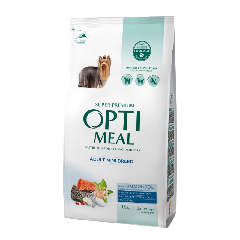 Optimeal Dog Adult Mini Breed Salmon Сухой корм для взрослых собак мелких пород с лососем