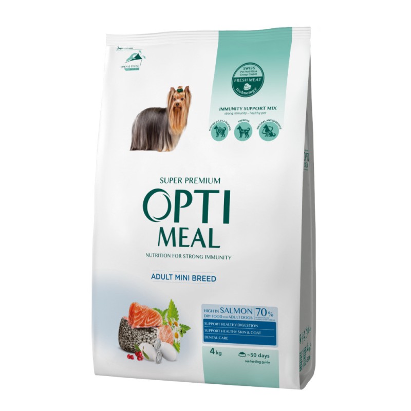 Optimeal Dog Adult Mini Breed Salmon Сухой корм для взрослых собак мелких пород с лососем
