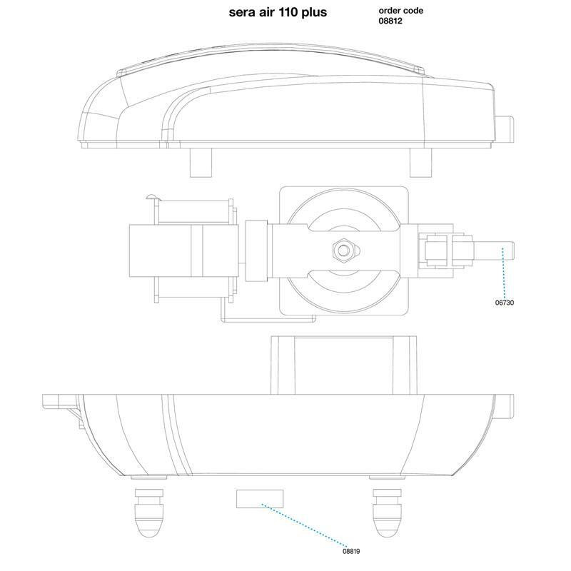 Sera Air Plus 110 Pump Воздушный компрессор для пресноводных и морских аквариумов объемом до 150 л