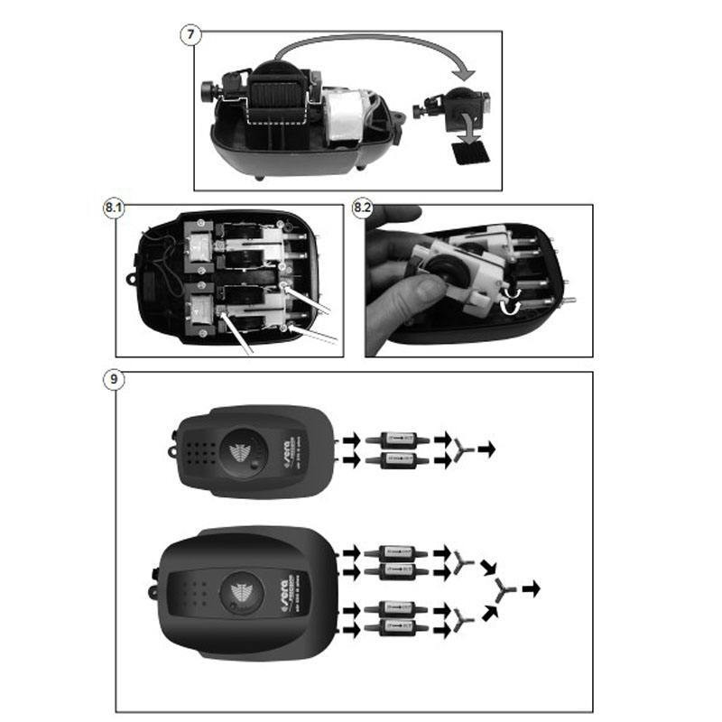 Sera Air Plus 110 Pump Воздушный компрессор для пресноводных и морских аквариумов объемом до 150 л
