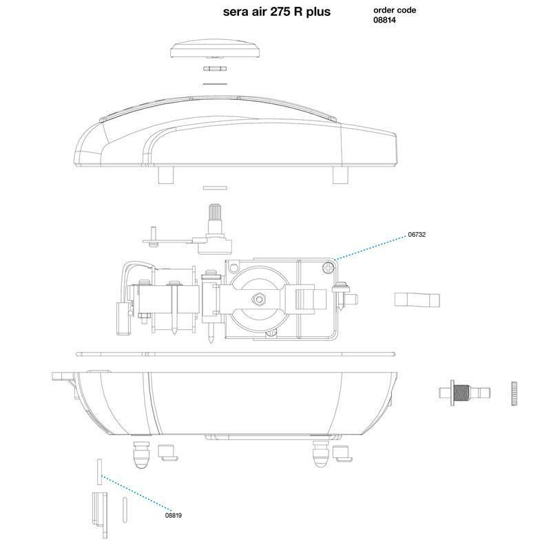 Sera Air Plus 275R Pump Воздушный компрессор для пресноводных и морских аквариумов объемом до 280л