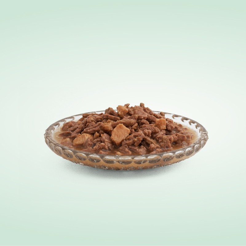 Optimeal Cat Adult Беззерновые консервы для взрослых кошек с чувствительным пищеварением с ягненком и индейкой в соусе