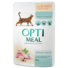 Optimeal Cat Adult Консервы для взрослых кошек с кроликом в белом соусе
