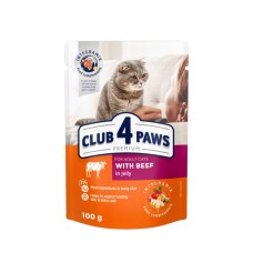 Club 4 Paws Premium Консервы для взрослых кошек с говядиной в желе