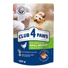 Club 4 Paws Premium Консервы для взрослых собак мелких пород с курицей в желе