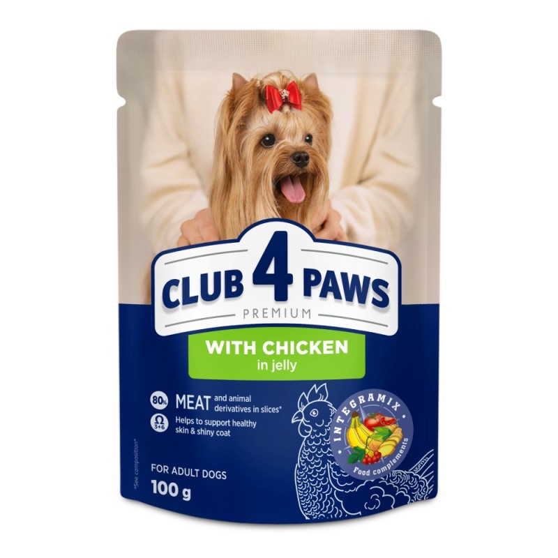 Club 4 Paws Premium Консерви для дорослих собак дрібних порід з куркою в желе