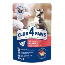 Club 4 Paws Premium Консервы для щенков с индейкой в соусе