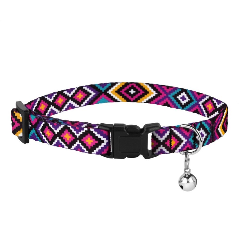 Bronzedog Urban Ошейник для кошек с пластиковой застежкой и колокольчиком гуцульский