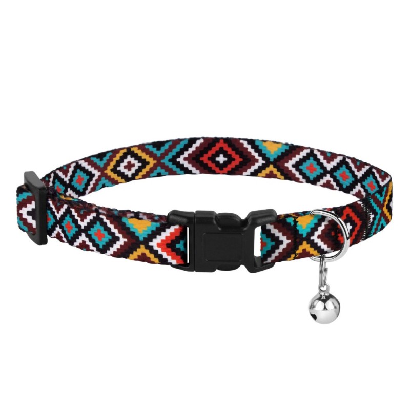 Bronzedog Urban Ошейник для кошек с пластиковой застежкой и колокольчиком гуцульский