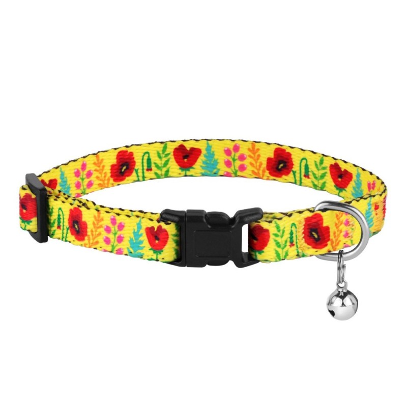 Bronzedog Urban Ошейник для кошек с пластиковой застежкой цветы