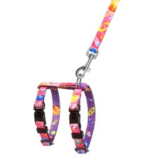 Bronzedog Urban Cosmos Шлея с поводком для кошек и мелких собак розовая