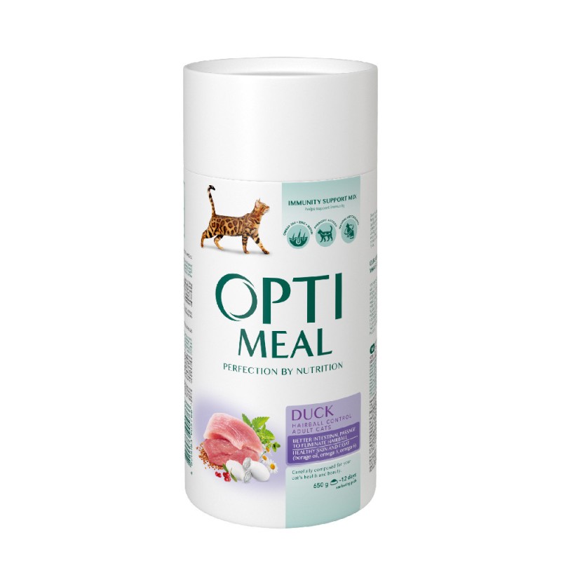 Optimeal Cat Adult Hairball Control Duck Сухой корм для взрослых кошек с эффектом выведения шерсти с уткой