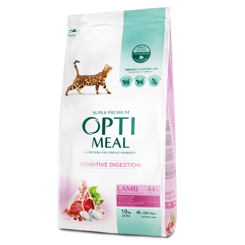 Optimeal Cat Adult Lamb Сухой корм для взрослых кошек с чувствительным пищеварением с ягненком