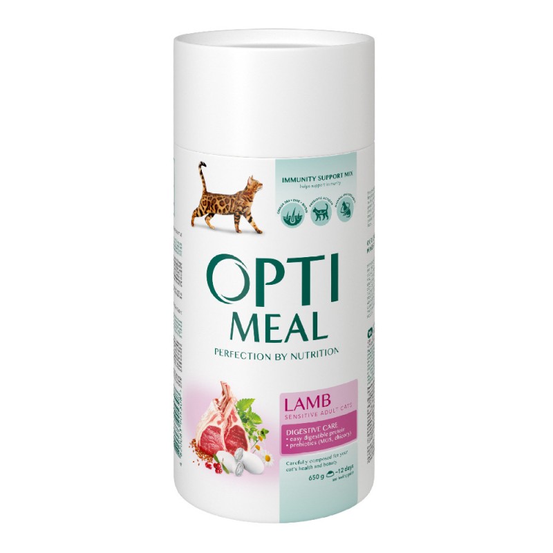 Optimeal Cat Adult Lamb Сухой корм для взрослых кошек с чувствительным пищеварением с ягненком